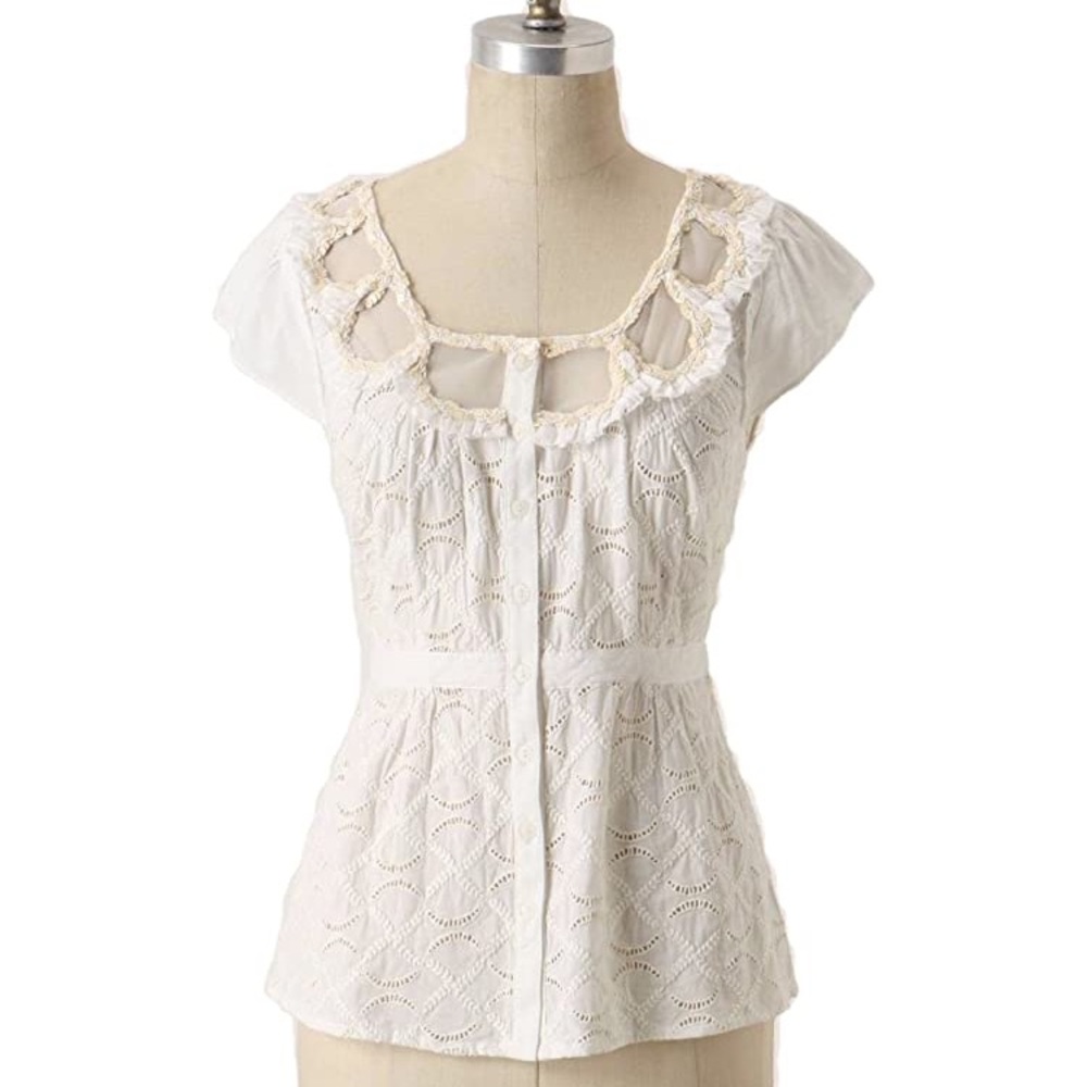 Anthropologie Floreat Trellis blouse